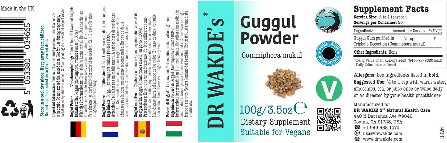 DR WAKDE'S Guggul Powder (Mukul Myrrh | Commiphora mukul) - 100g | Pure, Raw and Dried Powder | Natural Aroma and Freshness | Fine Powder | Vegan | Premium Grade | Nothing Added, Nothing Removed - görsel 2