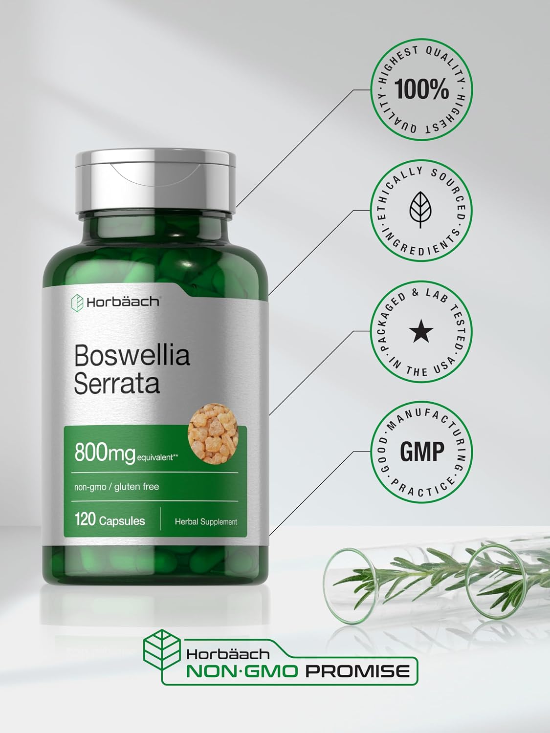Horbäach Boswellia Serrata Extract Capsules | 120 Count | Herbal Supplement - görsel 6