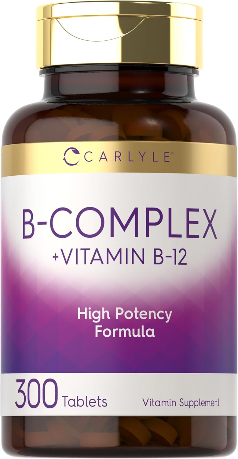 Carlyle B-Complex with B12 - High Potency, Vegetarian Formula, 300 Tablets - görsel 1