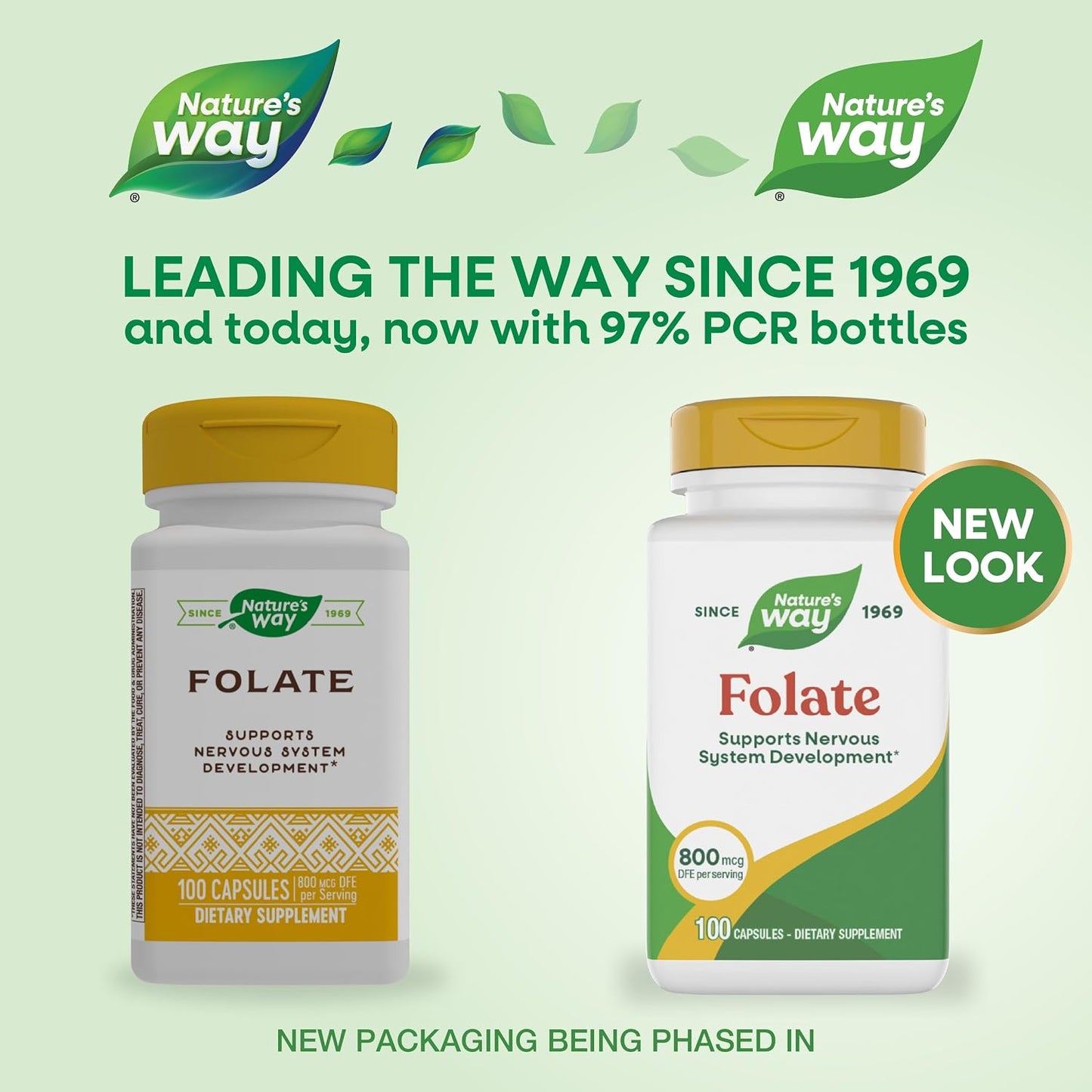 Nature's Way Folic Acid, 800 mcg DFE per serving, 100 Capsules - görsel 2