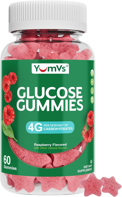 YUM-V'S Glucose Gummies – Fast Acting Chewable Gummies – Natural Berry Flavour – 60 Gummies