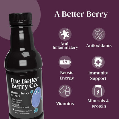 Experience the Power of Haskap – 100% Pressed Organic Haskap Berry Juice, 500 ml