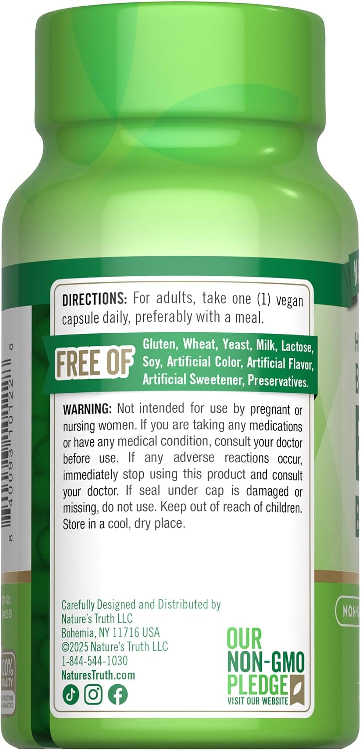 Nature's Truth Vitamin B Complex, High Potency B-100, 60 Vegan Capsules - görsel 7