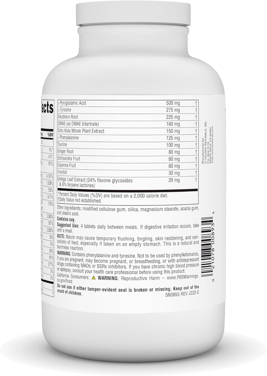 Source Naturals Mental Edge – Brain Boosting Supplement with Eleuthero Root – 240 Tablets - görsel 3