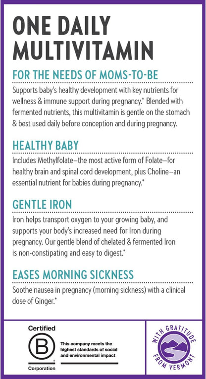 New Chapter Antenatal Vitamins, One Daily Prenatal Multivitamin with Methylfolate + Choline for Healthy Mother & Baby, Gluten-free & Non-GMO, 90 Count