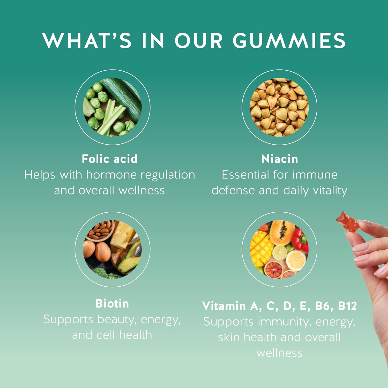 Bears with Benefits Immune Support Gummies – Daily Immune Boost – Vegan, Naturally Flavoured (60 Gummies) - görsel 3