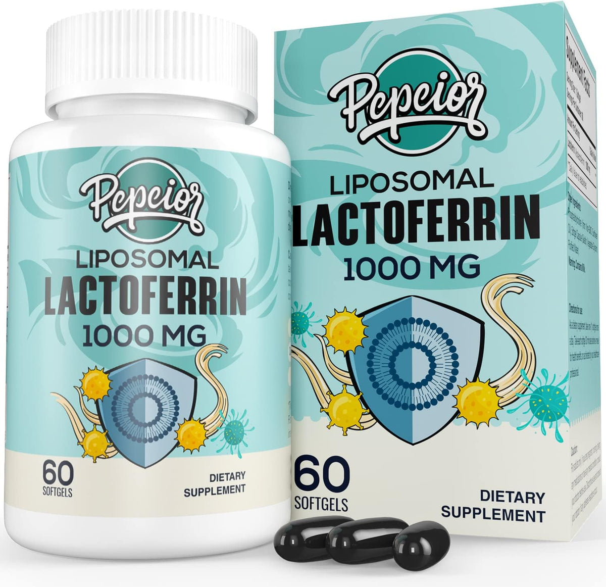 Liposomal Bovine Lactoferrin 1000 mg – for Iron Absorption & Immune Function, 60 Softgels (2 Bottles) - görsel 8