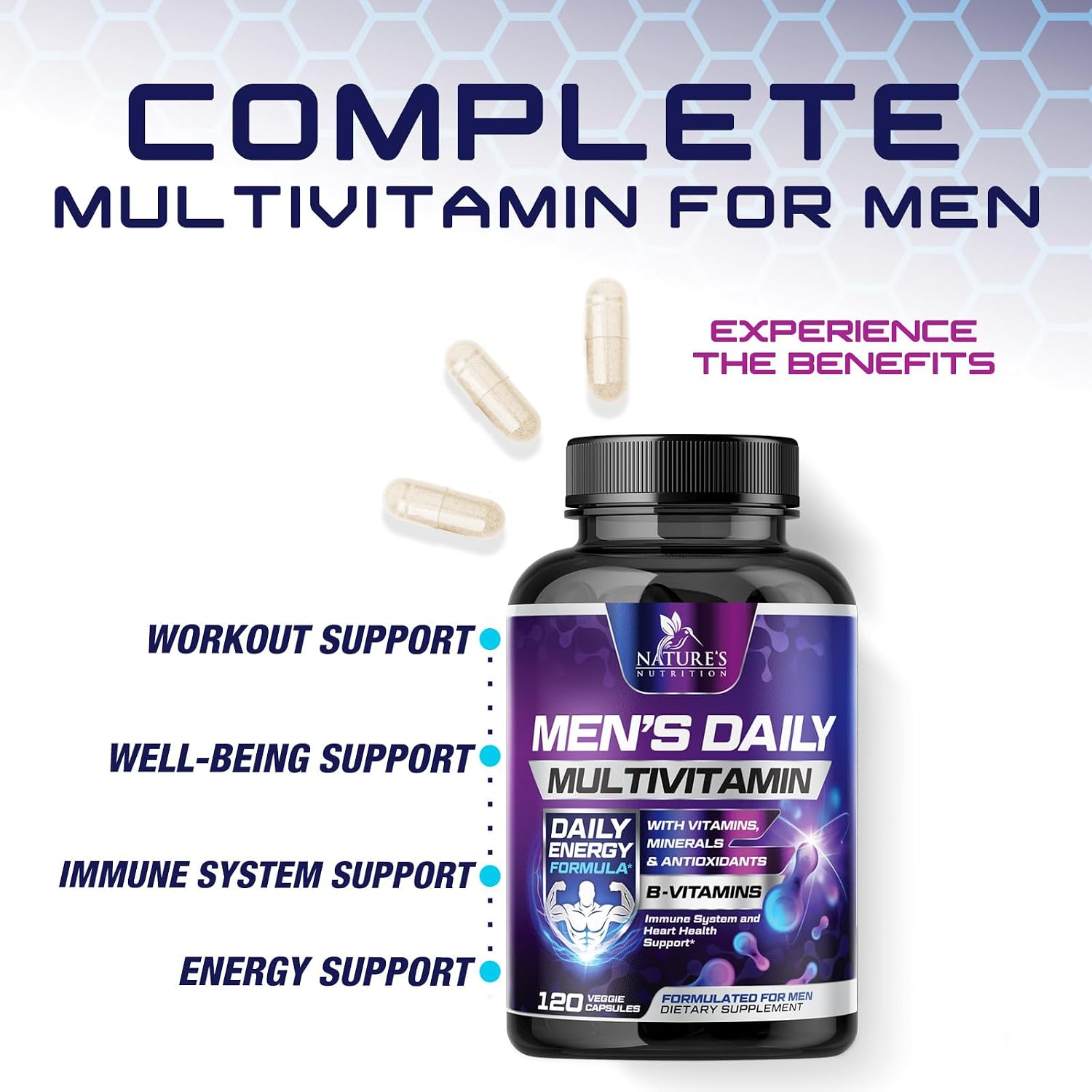 Nature's Nutrition Multivitamin for Men | Once Daily | 120 Capsules - görsel 5