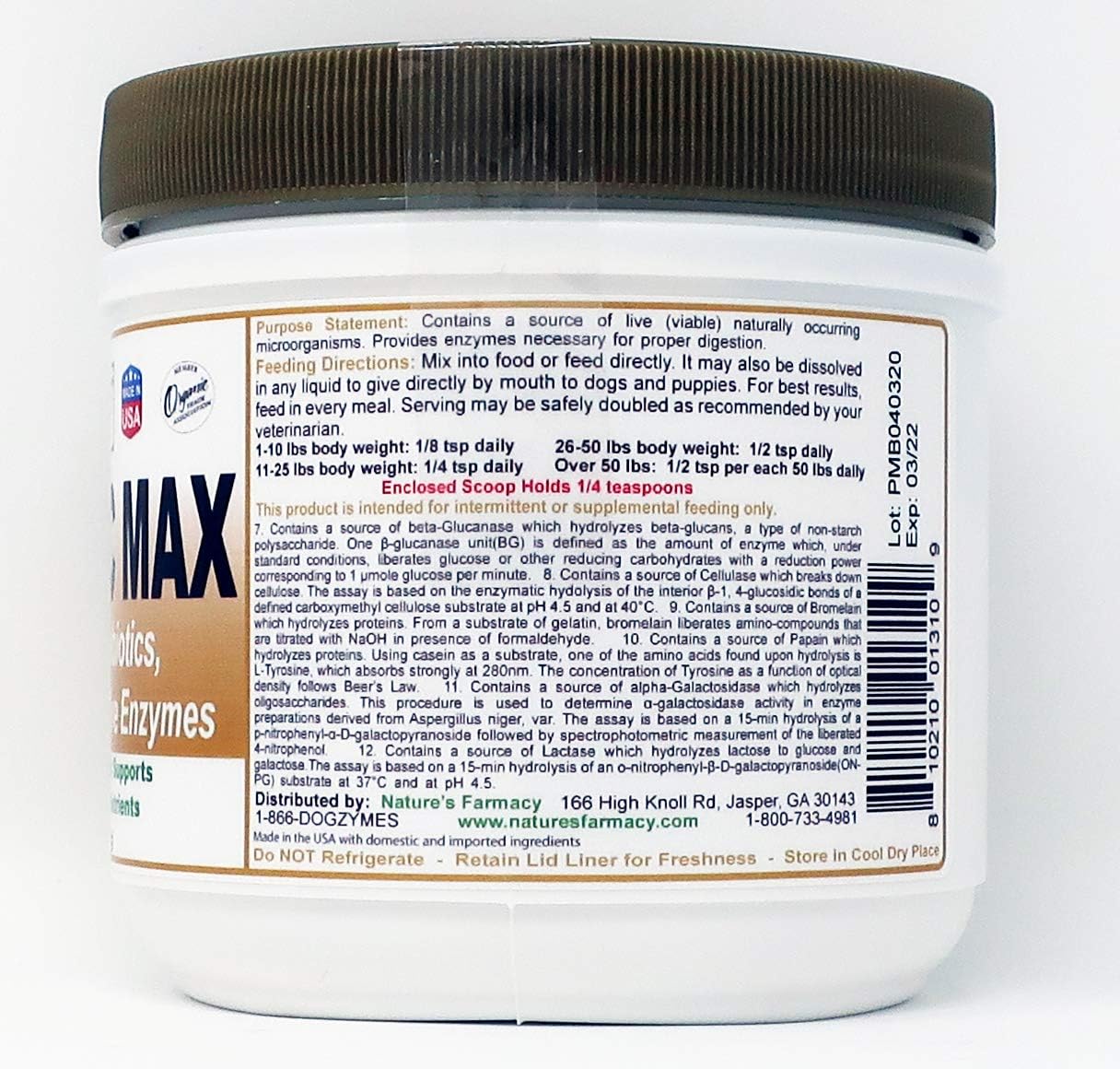 Dogzymes Probiotic Max – 10 Billion CFU Probiotics, Prebiotics & Digestive Enzymes (227 g) - görsel 4