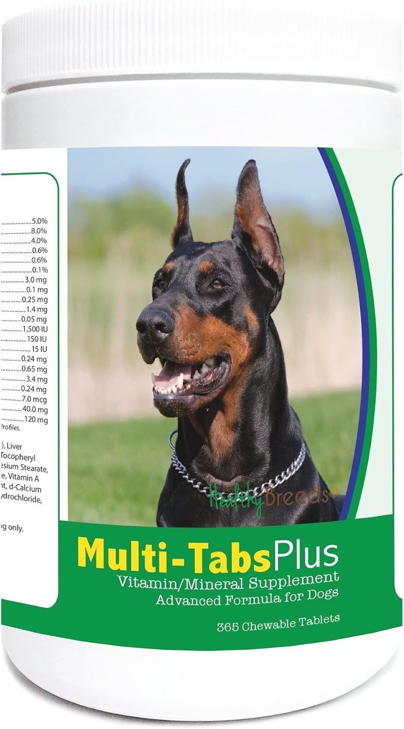 Healthy Breeds Doberman Pinscher Multi-Tabs Plus Chewable Tablets, 365 Count - görsel 1