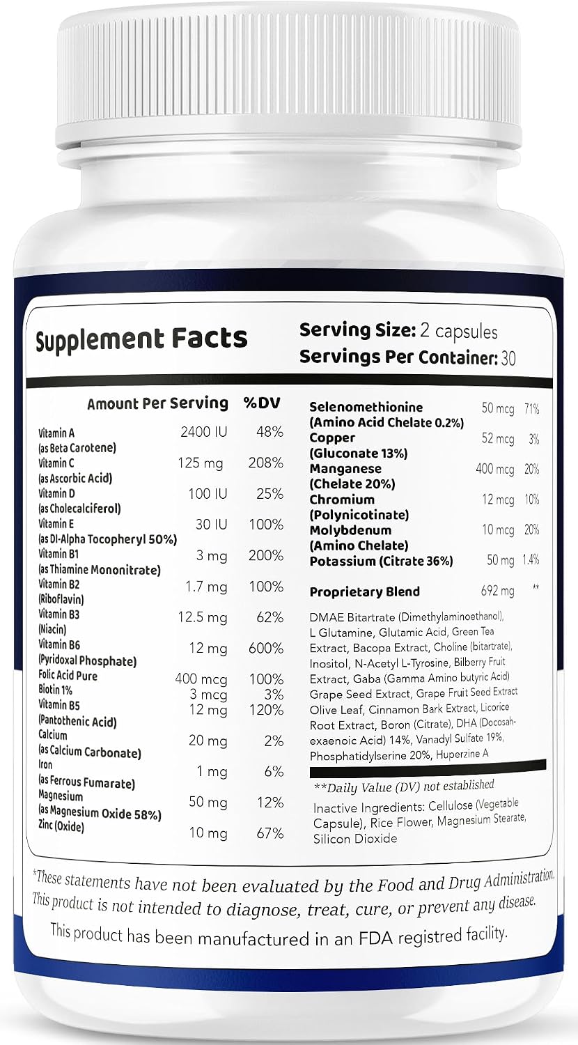 (5 Pack) Memoforce Brain Supplement - Official Memoforce Premium Formula Capsules, Advanced Support Memo Force Brain Supplement for Wellness & Overall Health, Memoforce Reviews, 300 Capsules for 5 Months - görsel 6