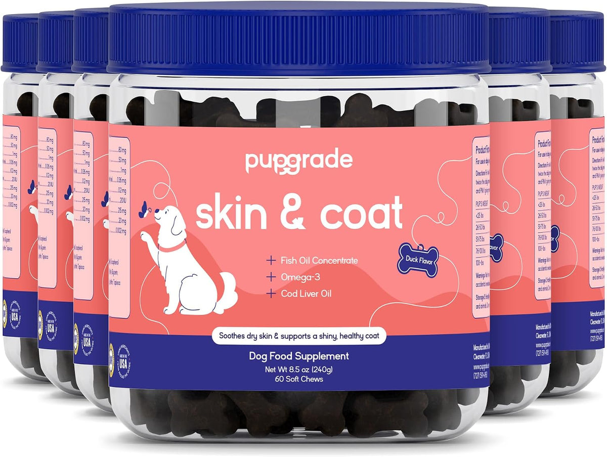 PupGrade Skin & Coat Supplement for Dogs, Duck Flavour – 60 Soft Chews - görsel 8
