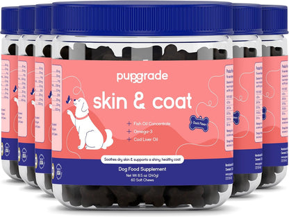 PupGrade Skin & Coat Supplement for Dogs, Duck Flavour – 60 Soft Chews