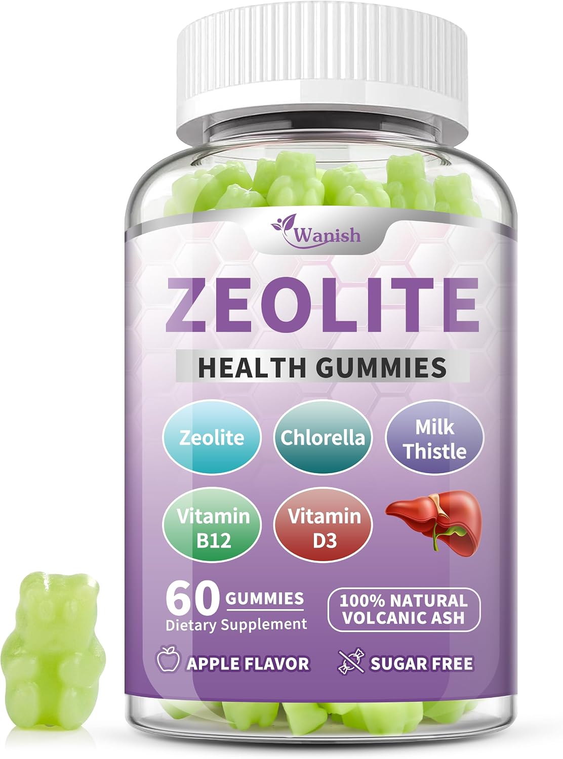 Wanish Premium Zeolite Drops for Women – 99%+ Pure Natural Volcanic Ash with B12 & D3, Vegan, Non-GMO, 118 ml - görsel 8