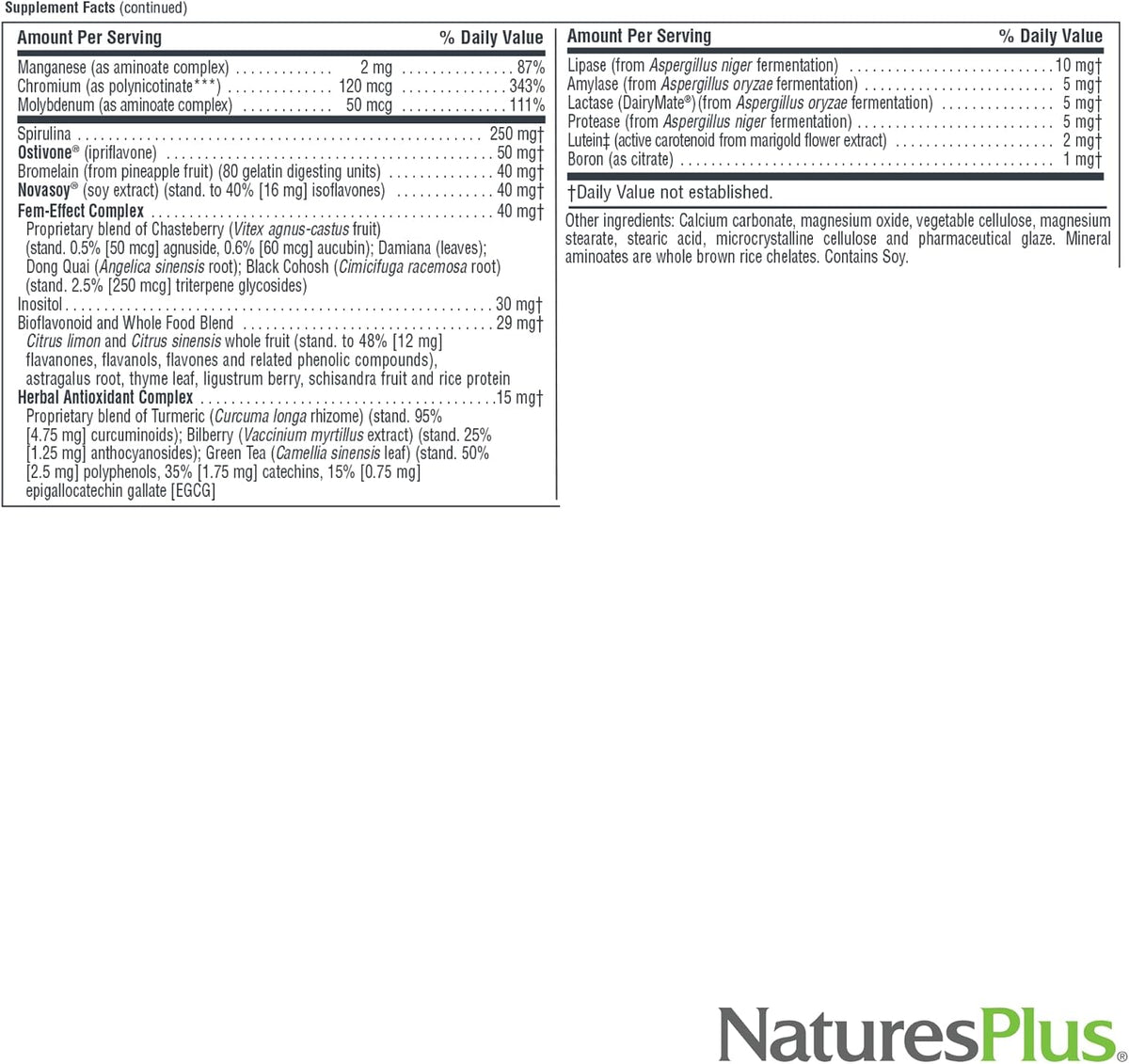Nature's Plus Source of Life Women - Whole Food Multivitamin with Iron & Lutein - 60 Tablets - görsel 6
