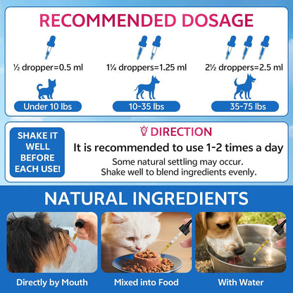 WEALLIN Cat & Dog Natural Urinary Tract Support Drops with Cranberry