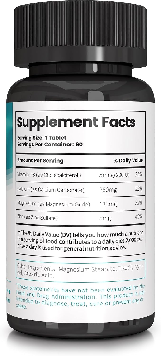 Losoki Calcium Magnesium Zinc – Supplement for Bone Health & Immune Support with Vitamin D – 60 Tablets - görsel 3