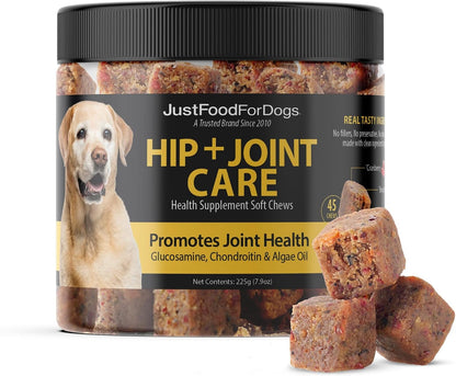 JustFoodForDogs 10-in-1 Supplement for Dogs - Human Grade Multivitamin Soft Chews, 45 Count