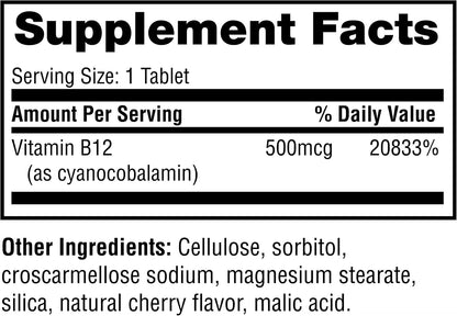Twinlab B-12 Dots – Vitamin B12 500 mcg, 250 Tablets