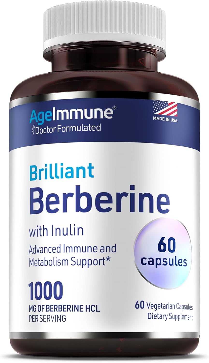Berberine 1000mg Supplement Complex with Inulin Prebiotic - Berberine HCL 500mg per Capsule - Doctor Formulated and Third Party Tested - görsel 1