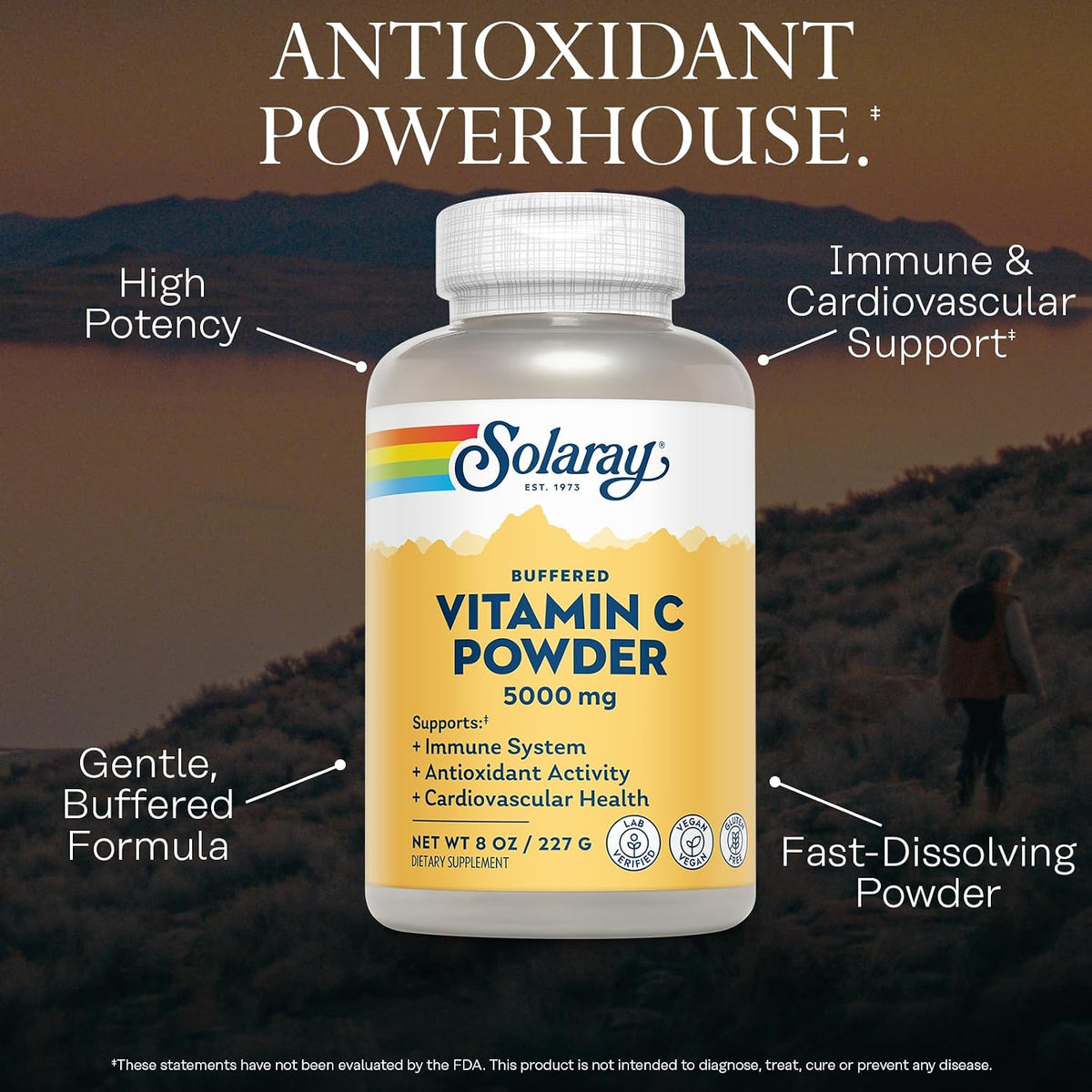 Solaray Vitamin C Ascorbic Acid Powder 5000mg, 227 g - görsel 3
