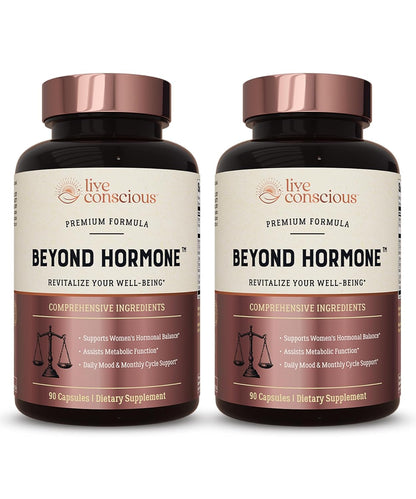 Live Conscious Beyond Hormone – Menopause & PMS Supplement with Berberine, DIM, Chaste Tree Berry, Maca Root, Myo & D-Chiro-Inositol – 90 Capsules