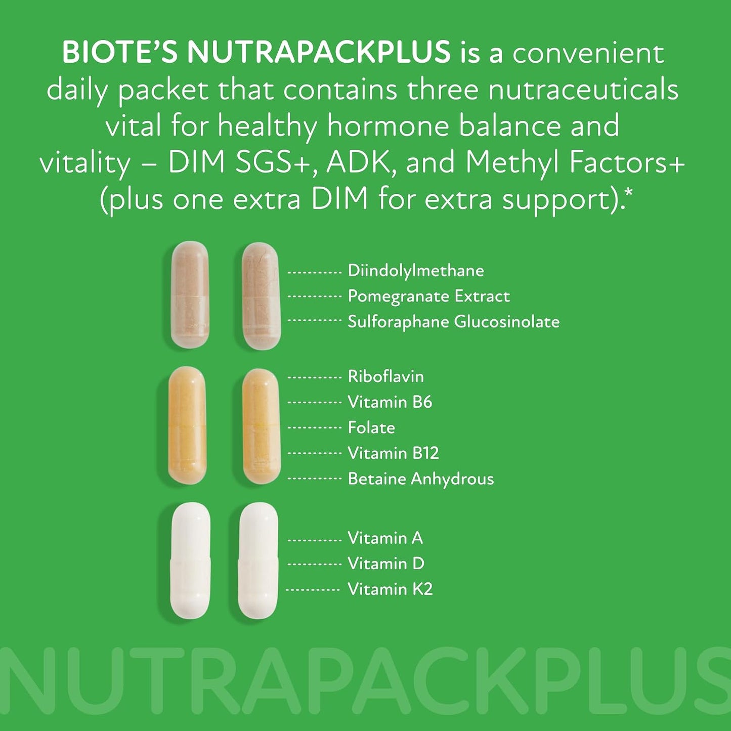 Biote Nutraceuticals - NutraPackPlus - Hormone Balance + Vitality Support (Daily Packets 30-Day) - görsel 3