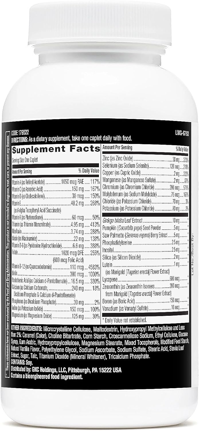 GNC Mega Men 50 Plus One Daily Multivitamin, Twin Pack, 60 Caplets per Bottle - görsel 2