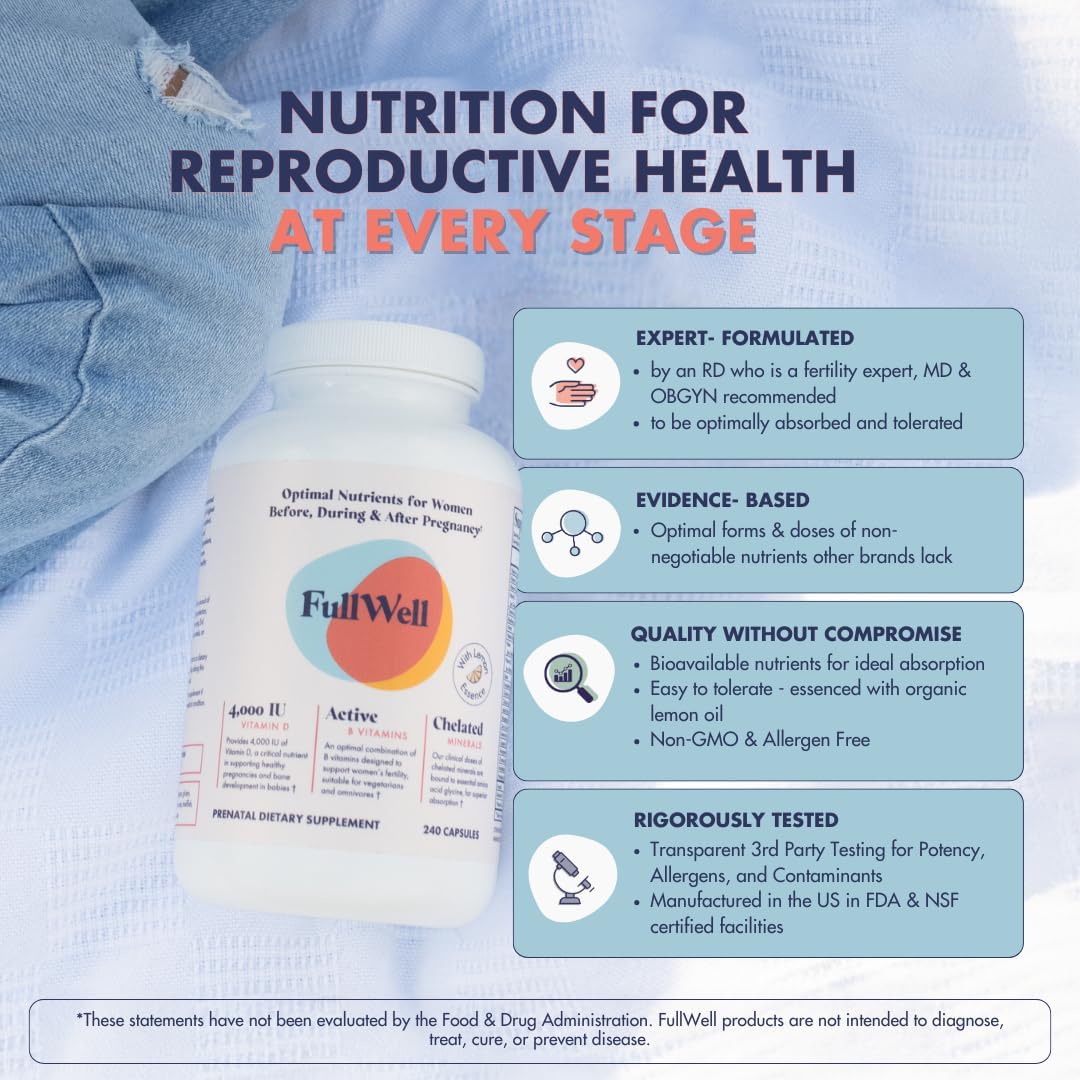FullWell Women's Prenatal Multivitamin - 240 Capsules (30 Servings) - görsel 3