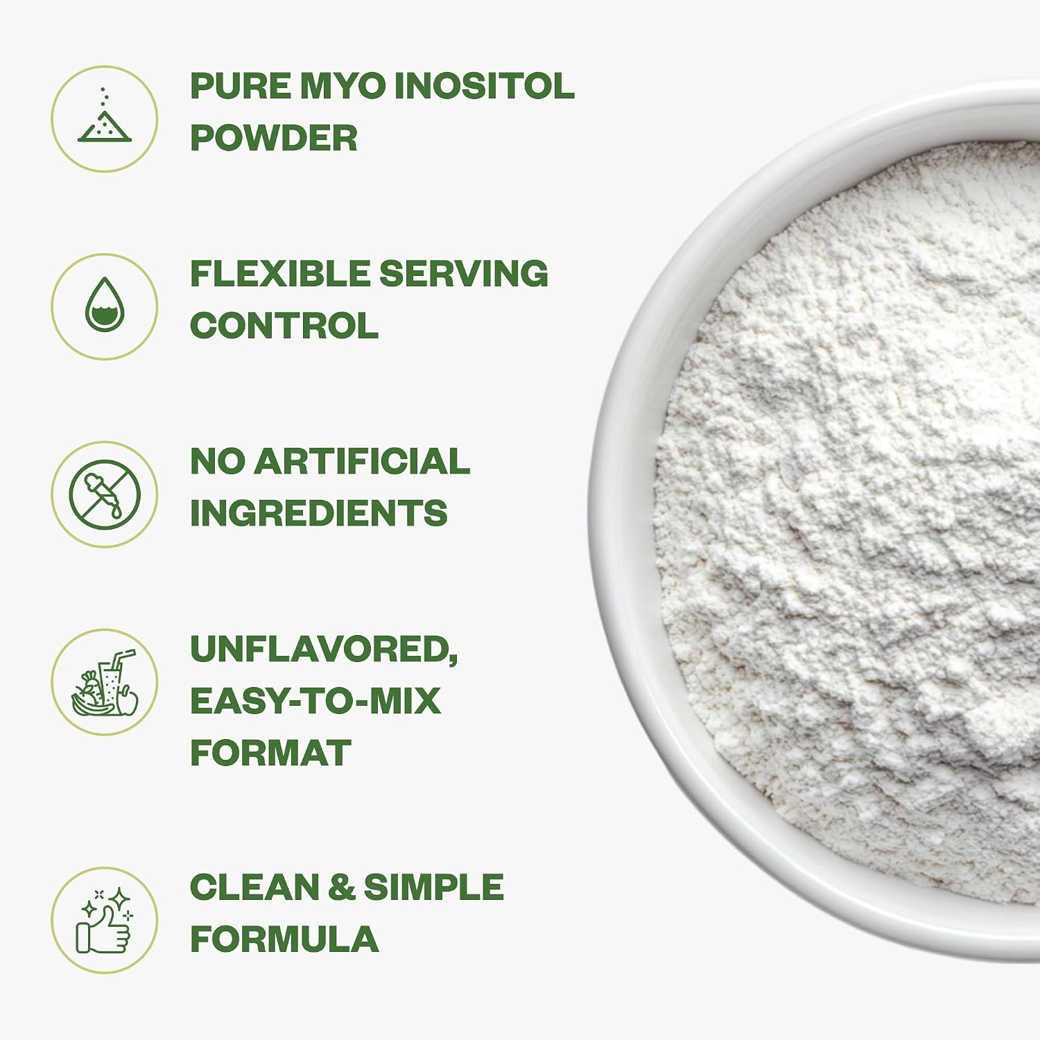 Purisure Inositol Powder (250g) - Pure Inositol for Hormonal Balance, Fertility Support & Brain Wellness - Vegan, Non-GMO, 500 Servings - görsel 3