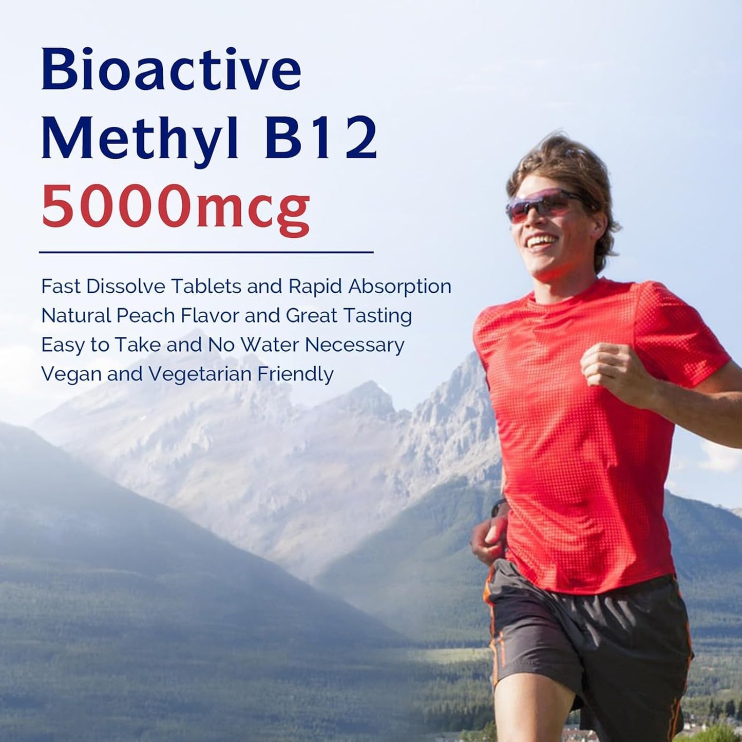 Innate Vitality Vitamin B12 5000mcg Sublingual Tablets - Vegan Methylcobalamin, Fast Dissolve, Natural Peach Flavour - 90 Count - görsel 3