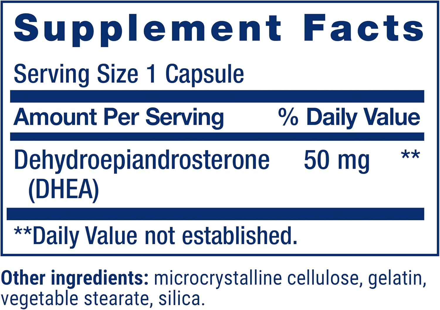 Life Extension DHEA 50 mg – Hormone Support for Healthy Ageing, Gluten-Free, Non-GM, 60 Capsules - görsel 3