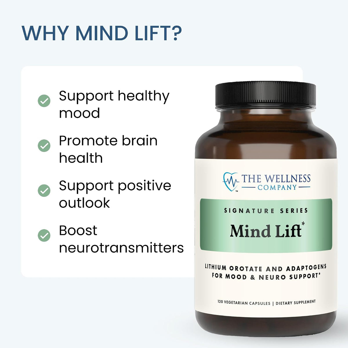 Mind Lift - Mood Boost, Mental Focus, Cognitive Defence with Lithium, GABA, DHA & L-Phenylalanine | 120 Capsules (2-Month Supply) - görsel 5