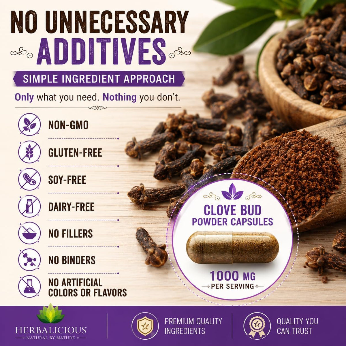 Cloves Capsules – Natural Dietary Supplement for Bone, Digestive & Antioxidant Support (100 Capsules) - görsel 3