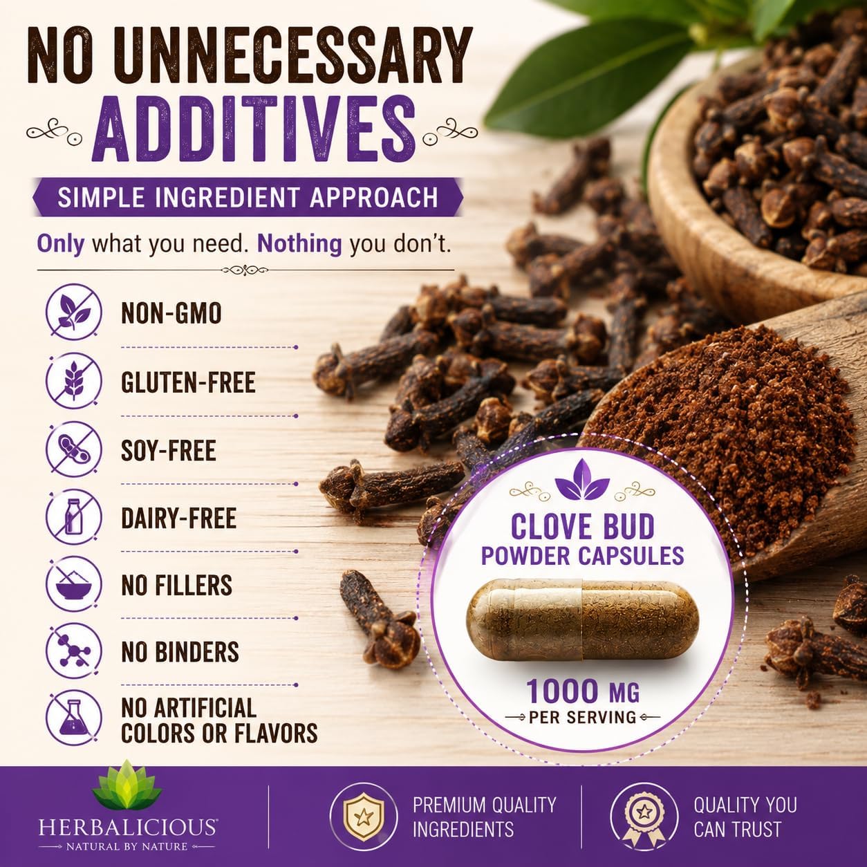 Cloves Capsules – Natural Dietary Supplement for Bone, Digestive & Antioxidant Support (100 Capsules) - görsel 3