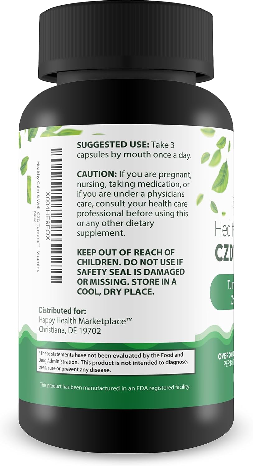 Healthy Calm & Well CDZ Capsules - Immune Support with Vitamin C, D, Zinc, Turmeric and Magnesium - görsel 3