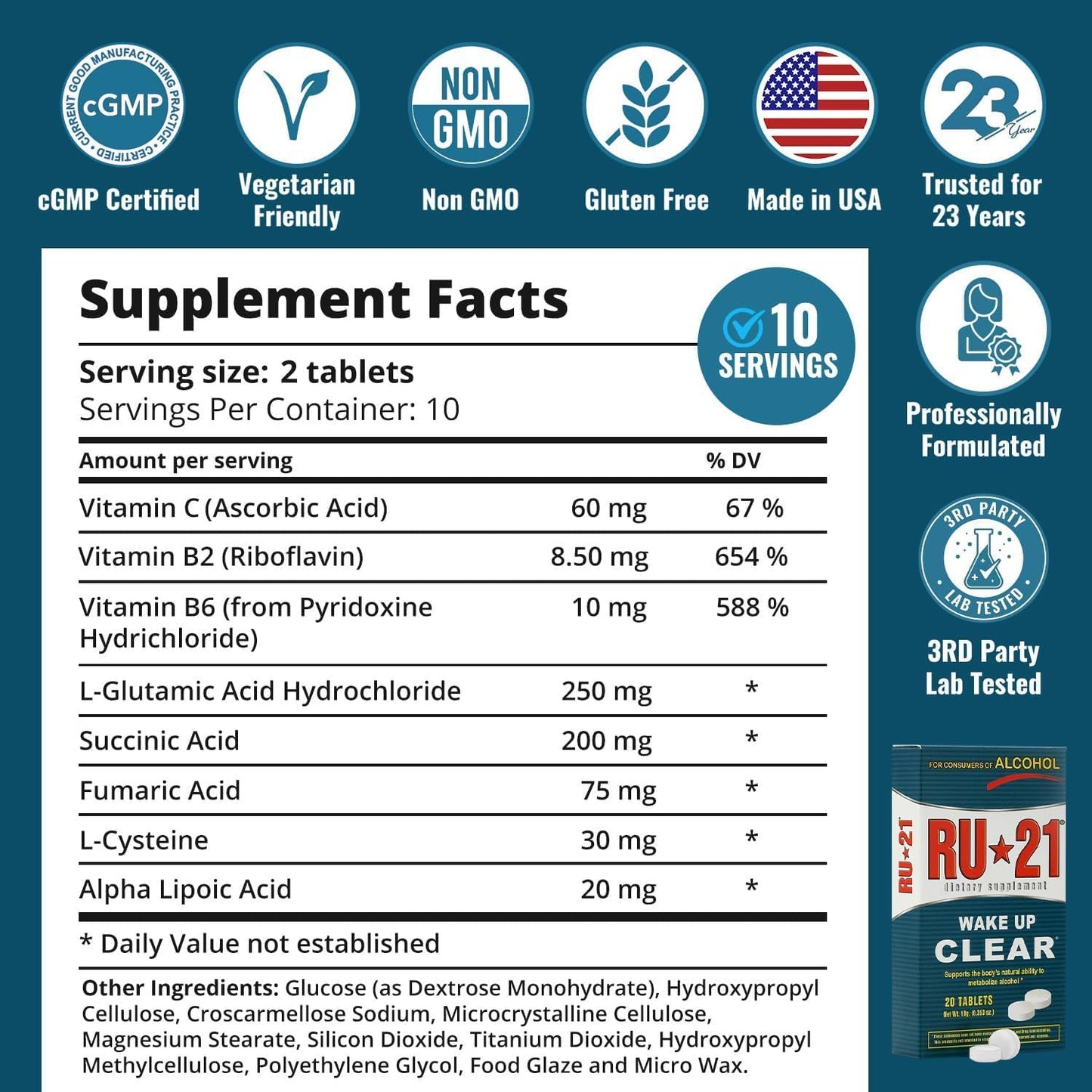 RU-21 Food Supplement for After-Drinking Support (120 Tablets) - görsel 9