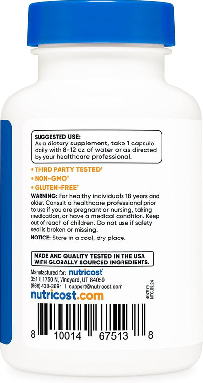 Nutricost 5-HTP 200mg, 60 Vegetarian Capsules – 5-Hydroxytryptophan Amino Acid Supplement