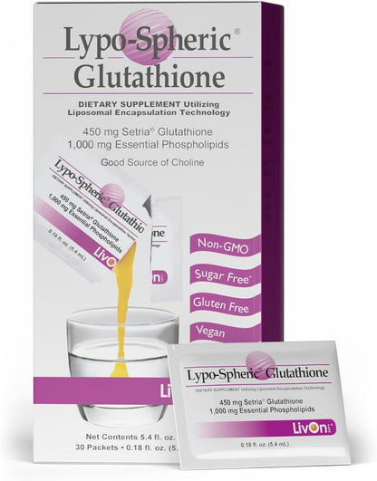 LivOn Laboratories Lypo-Spheric Glutathione - 450 mg per Sachet (30 Sachets)