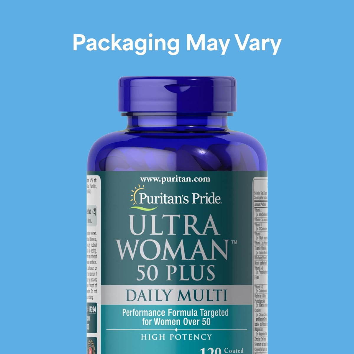 Puritan's Pride Ultra Woman 50 Plus High Potency Time Release Daily Multivitamin with Zinc, 120 Tablets (2 Months Supply) - görsel 2