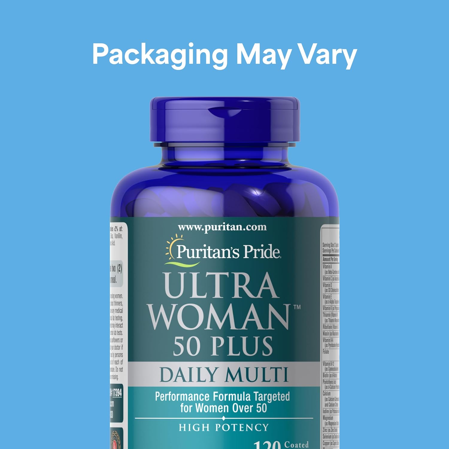 Puritan's Pride Ultra Woman 50 Plus High Potency Time Release Daily Multivitamin with Zinc, 120 Tablets (2 Months Supply) - görsel 2