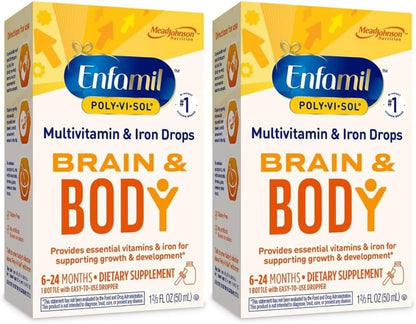 Enfamil Poly-Vi-Sol with Iron Multivitamin Supplement Drops for Infants and Toddlers, 50 ml (Pack of 2)