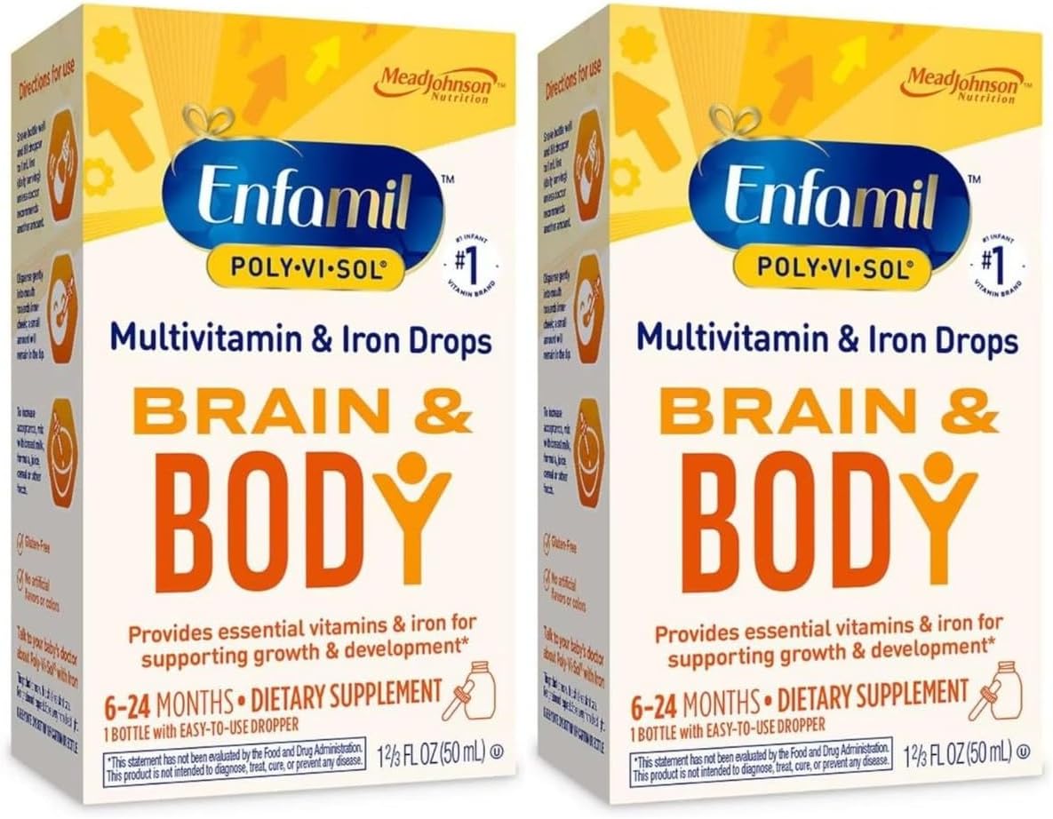 Enfamil Poly-Vi-Sol with Iron Multivitamin Supplement Drops for Infants and Toddlers, 50 ml (Pack of 2) - görsel 1