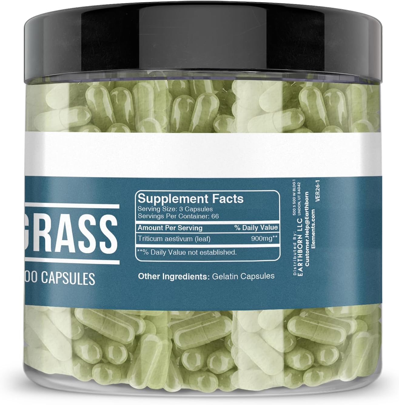 Earthborn Elements Wheat Grass 200 Capsules - görsel 2