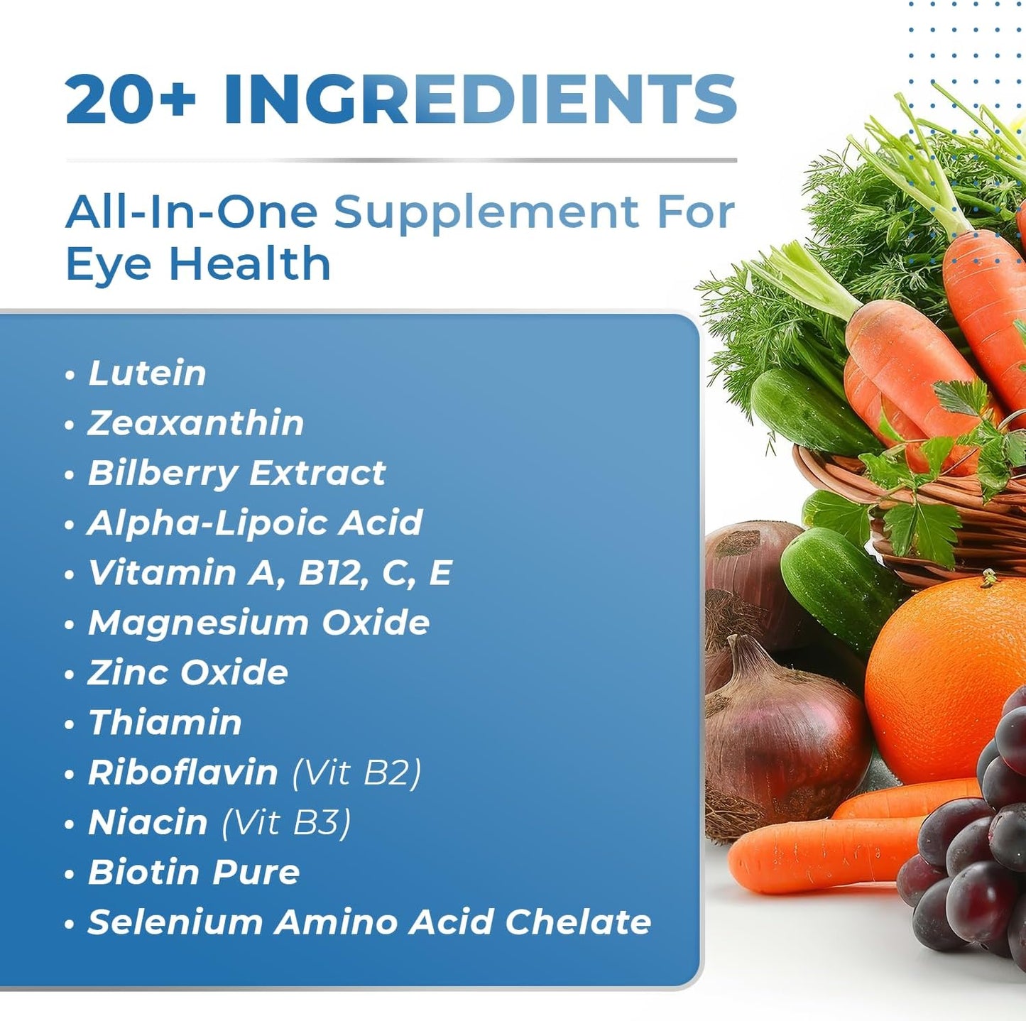 Sight Easy – Lutein, Zeaxanthin and Bilberry Eye Supplement – 60 Capsules, 3-Month Supply - görsel 5