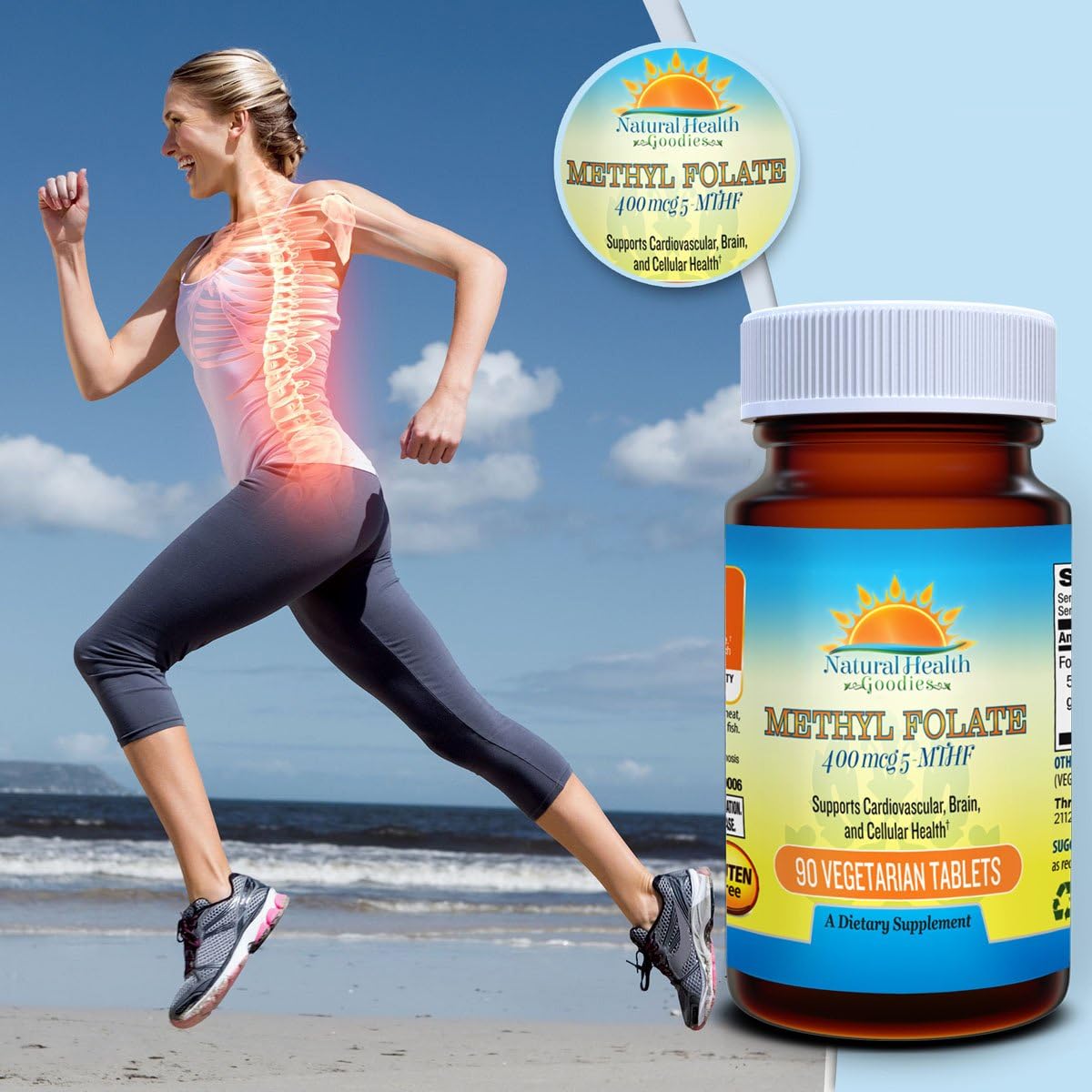 Natural Health Goodies Folate 400 mcg 5-MTHF (667 mcg DFE) Methylfolate - görsel 5