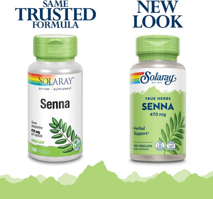 Solaray Senna Leaf Capsules – Natural Herbal Supplement, 470 mg, 100 Veg Caps