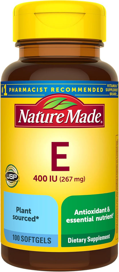Nature Made Vitamin E 400 IU Softgels, 267 mg d-Alpha, 100 Softgels