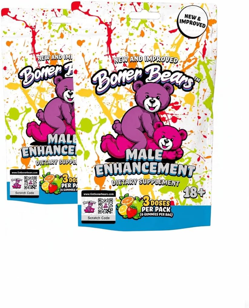 Boner Bears Male Enhancement Gummies – Stamina, Endurance, Performance Booster (2 Packs, 6 Servings) - görsel 1