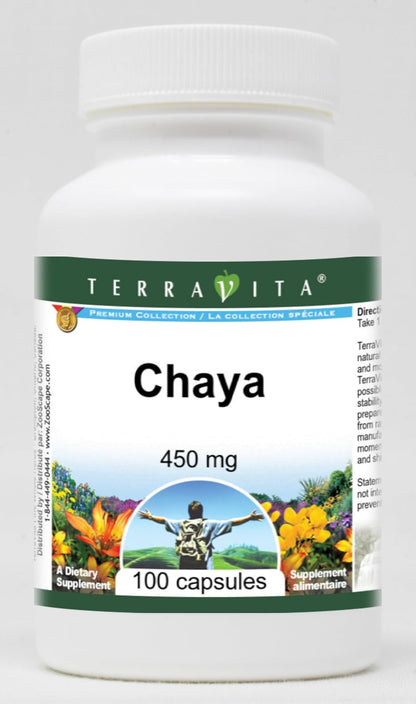 TerraVita Chaya - 450 mg - 100 Capsules (3 Pack)